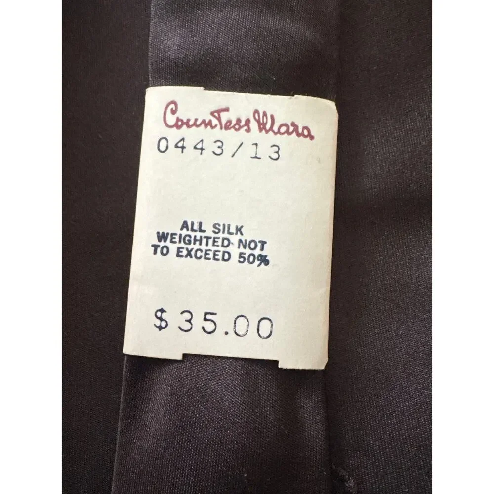 1950s Countess Mara Brown Silk Fisherman Novelty Tie Wide Necktie NWT